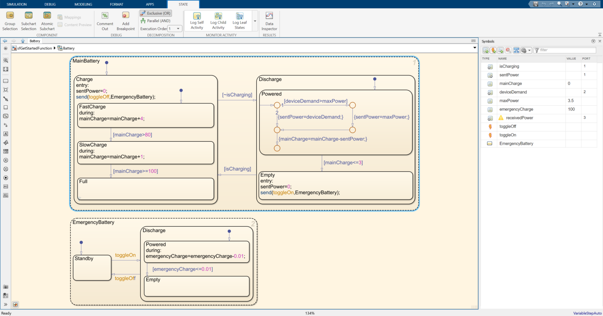 Modeling and Simulating State Machines with Stateflow
