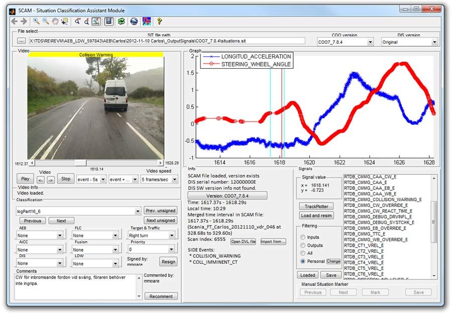 Abbildung 5. Das Situationsklassifizierungs-Hilfsmodul, ein MATLAB-basiertes Tool zur Verarbeitung aufgezeichneter ECU-Daten und zur automatischen Identifizierung von Situationen, die für Bremsvorgänge in Notfällen relevant sind.