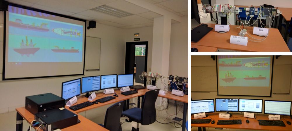 Figure 5. HIL testing setup with 3D animation of the dredger.