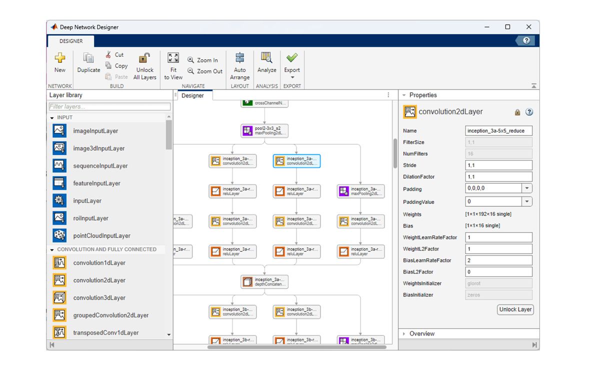 Ein Screenshot der Deep Network Designer-App, der zeigt, wie mehrere Modelle trainiert und ausgewertet werden.