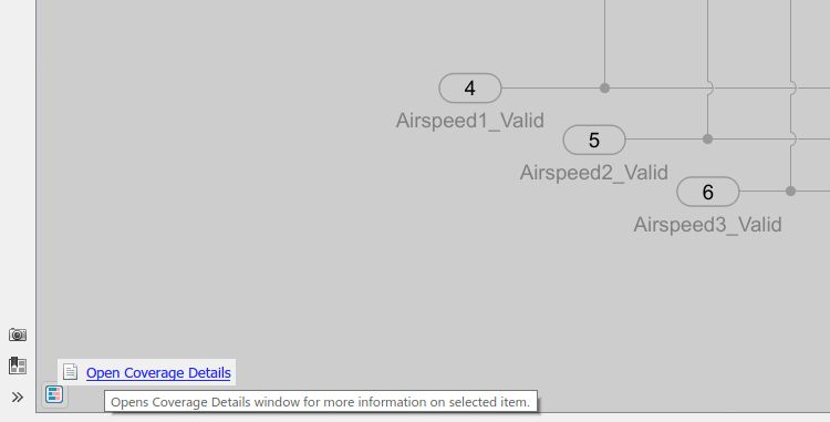 Figure 5. Opening the Simulink coverage details pane.