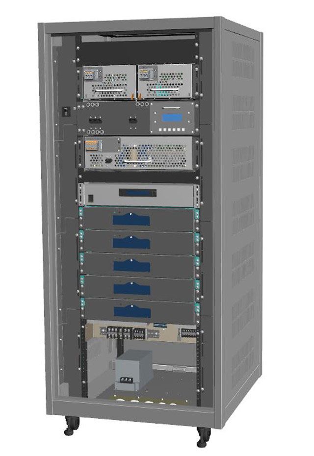 Murata flexible three-phase energy management system with lithium-ion battery.