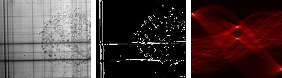 Detecting straight lines using a radon transform