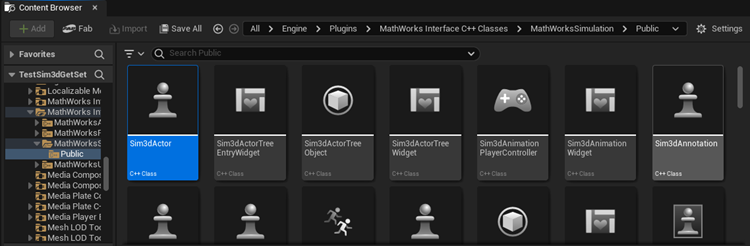 Unreal Editor content browser
