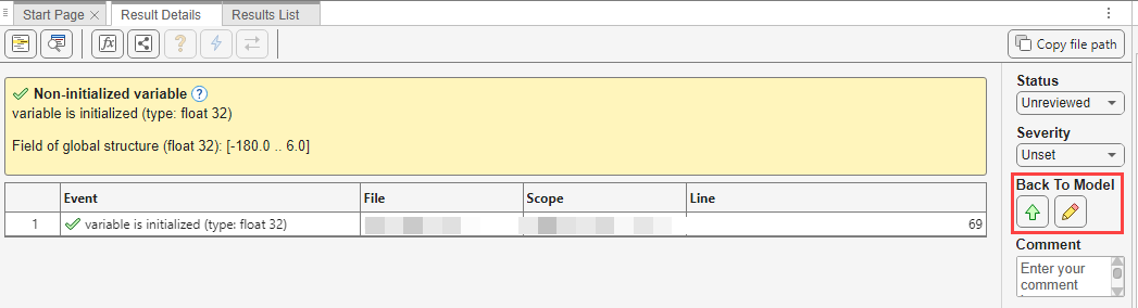 Right-click on a source code token that displays the result of a check and select the 'Annotate Block' option.