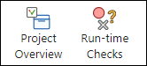 Toolstrip buttons on the Dashboard perspective such as Run-time Checks allow you to see a further breakdown of results on the dashboard.