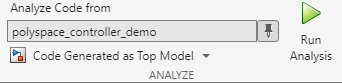 A section of the Polyspace tab on the Simulink toolstrip.