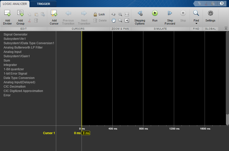 Logic analyzer window