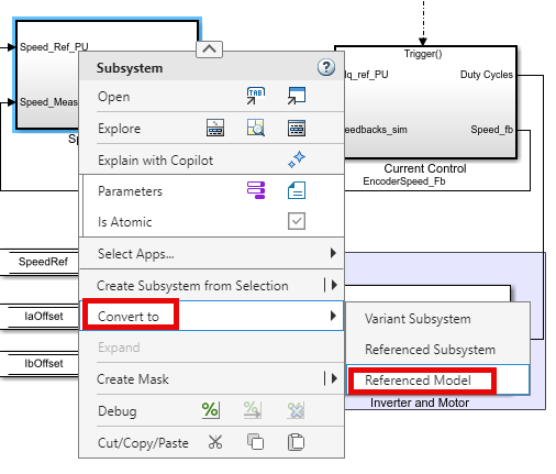 Convert part of application model as model reference