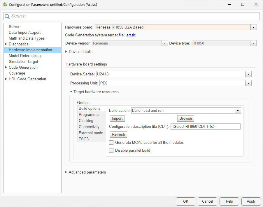 Configuration parameters