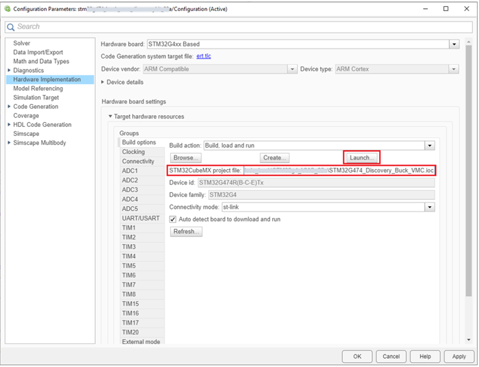 Launch STM32CubeMX