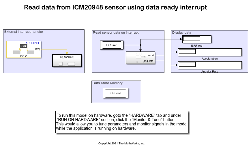 Read Data from ICM20948 Sensor Using Data Ready Interrupt