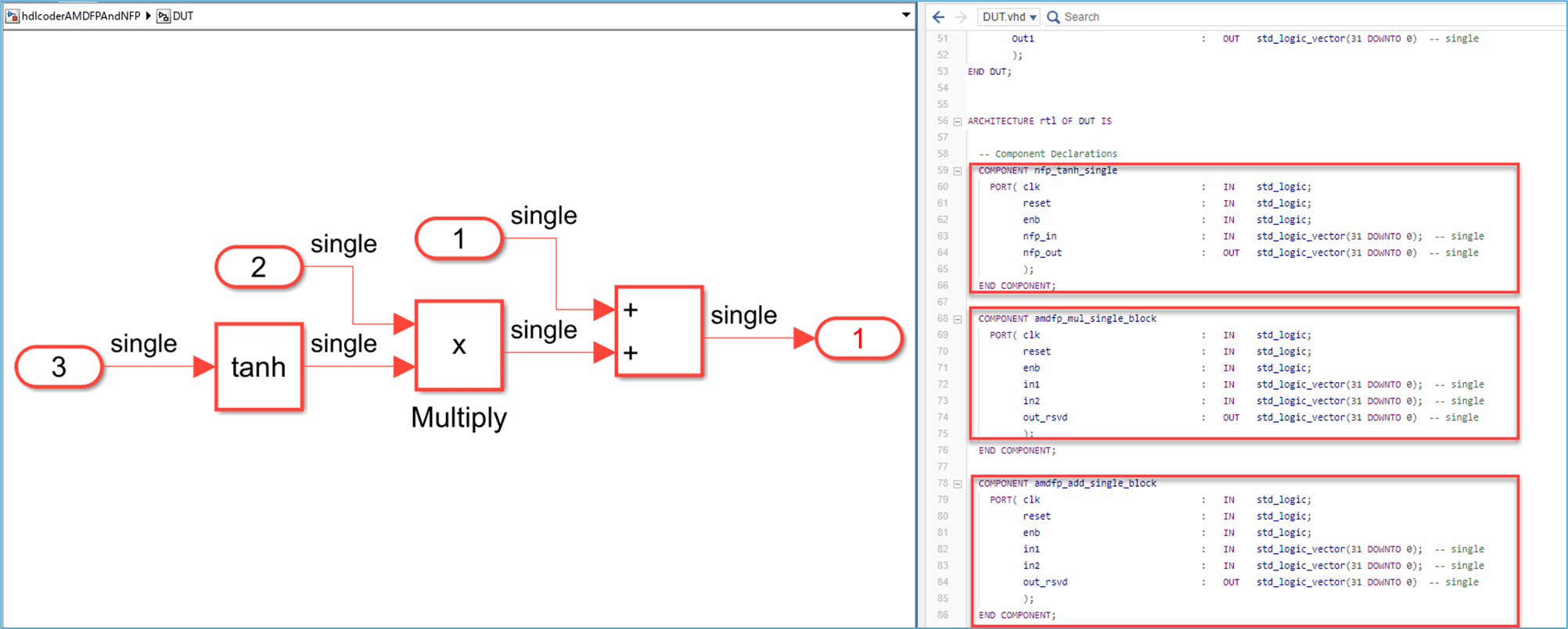 Generate HDL Code Using HDL Coder Native Floating Point and AMD Floating Point Library IP