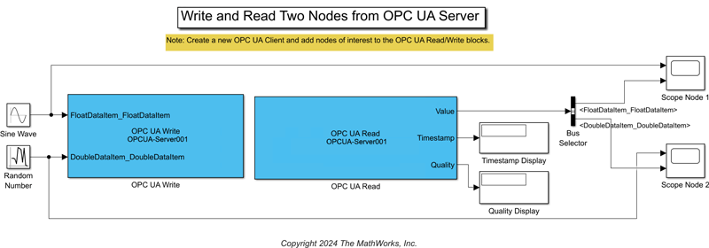 Get Started with OPC UA in Simulink