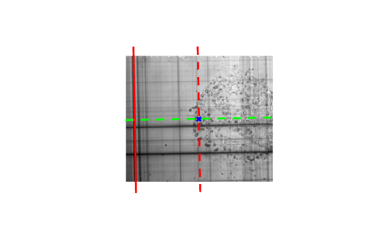 Figure contains an axes object. The hidden axes object contains 5 objects of type image, scatter, line.