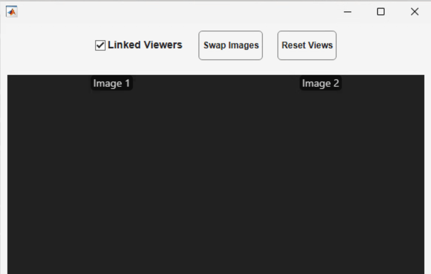 Empty component with Linked Viewers check box, Swap Images button, and Reset Views button