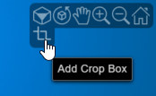 Viewer window toolstrip showing the Add Crop Box icon.
