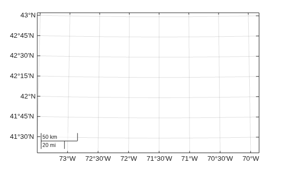Figure contains an axes object with type mapaxes. The mapaxes object is empty.