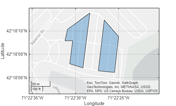 Figure contains an axes object with type geoaxes. The geoaxes object contains an object of type polygon.