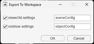 Export To Workspace dialog box