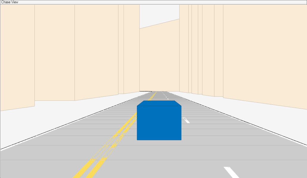 Figure Driving Scenario contains an axes object and another object of type uipanel. The hidden axes object with xlabel X (m), ylabel Y (m) contains 25 objects of type patch, line.