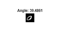 Figure contains an axes object. The hidden axes object with title Angle: 34.7356 contains an object of type image.