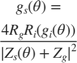 $$\displaystyle g_s(\theta) =$ $\displaystyle \frac{ 4 R_g R_i
(g_i(\theta))}{ | Z_s(\theta) + Z_g |^2}$$
