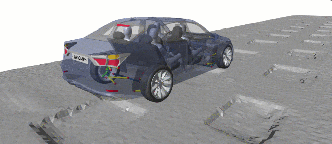 Simscape Vehicle Templates simulation of ASAM OpenCRG
