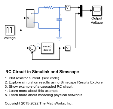 RC Circuit in Simulink and Simscape