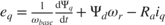 $e_q=\frac{1}{\omega_{base}}\frac{\mathrm{d}\Psi_q}{\mathrm{d}t}+\Psi_d\omega_r-R_a i_q$