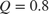 $ Q = 0.8 $