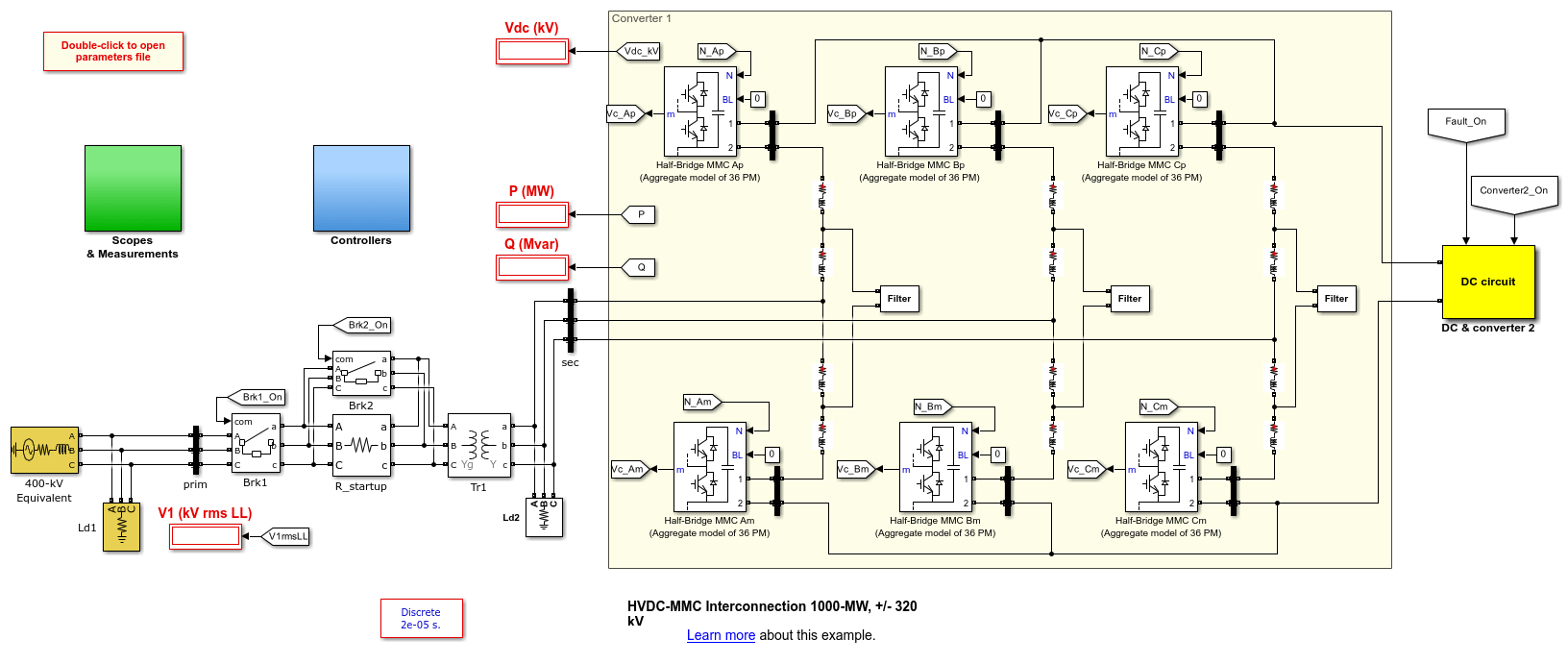 HVDC-MMC Interconnection (1000-MW, +/- 320 kV)