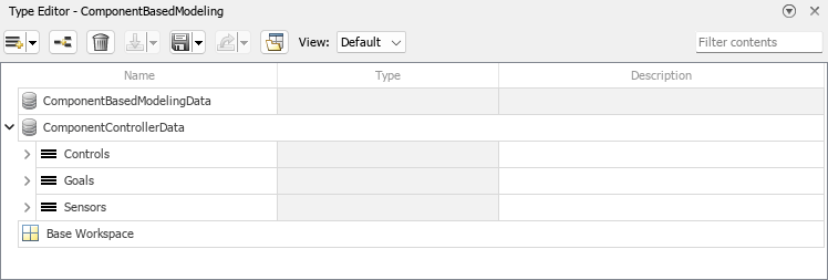 Docked Type Editor with bus objects in a data dictionary