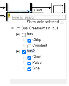 Element selection for port value display