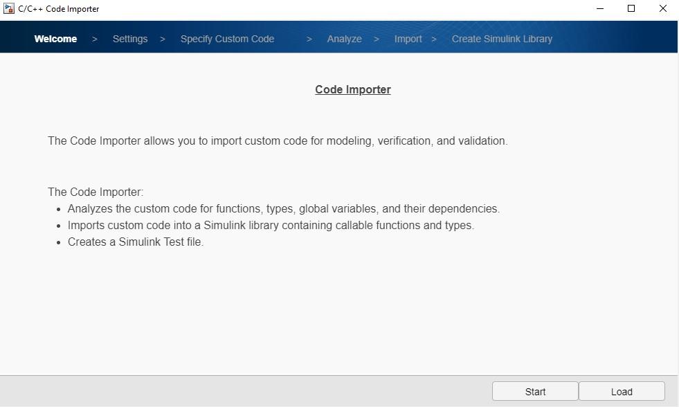 Code importer wizard welcome tab that summarizes the wizard capabilities