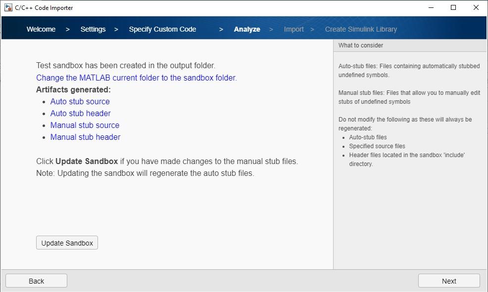 Custom code importer wizard tab to update sandbox