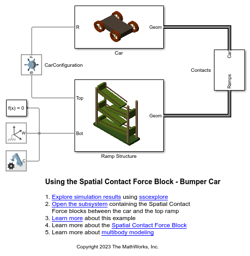 Using the Spatial Contact Force Block - Bumper Car