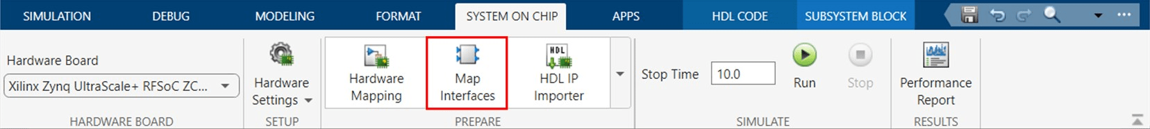 HDL Code tab, Code for selection dialog