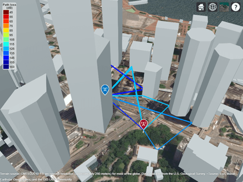 Updated propagation paths from transmitter site to receiver site