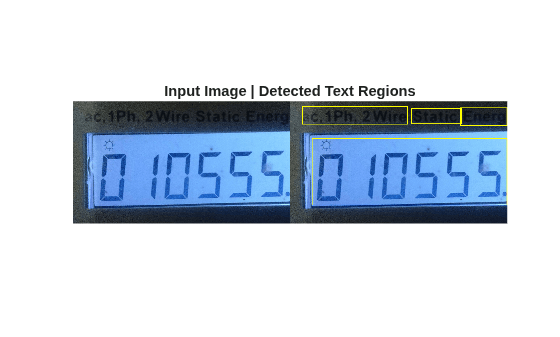 Figure contains an axes object. The hidden axes object with title Input Image | Detected Text Regions contains an object of type image.
