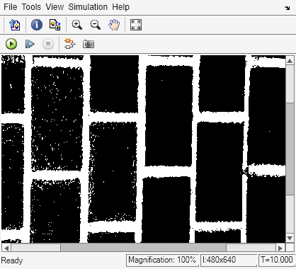 Figure Binary Image contains an axes object and other objects of type uiflowcontainer, uimenu, uitoolbar. The hidden axes object contains an object of type image.