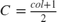 $C=\frac{col+1}{2}$
