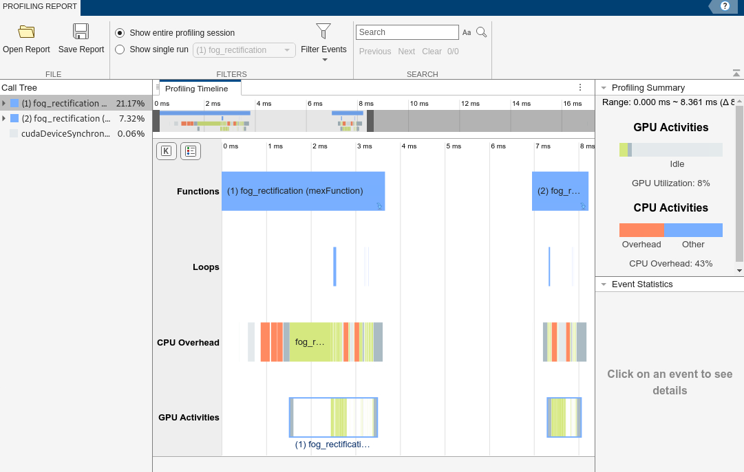 Screen shot of GPU Performance Analyzer.