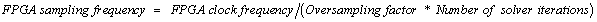 FPGA Sampling frequency equation.