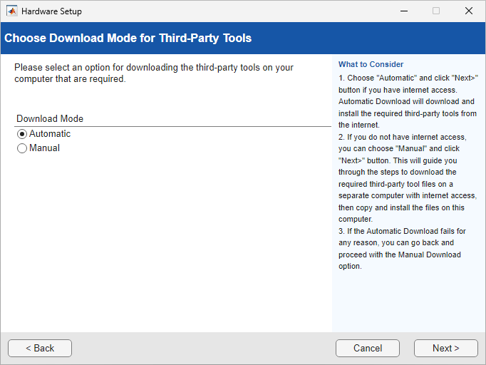 Select download mode for third-party tools