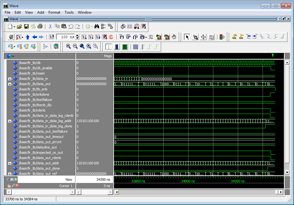 Mentor Graphics ModelSim Wave window