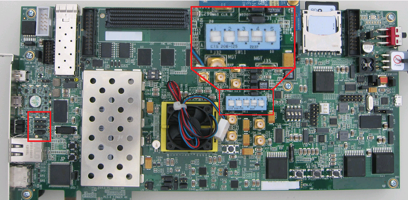 SW11 switch and pin positions on the ZC706 board