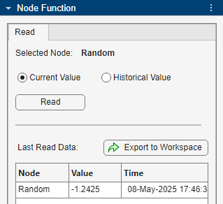 Read current value of node
