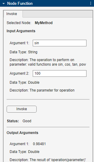 Invoke method node