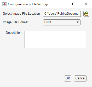 Image file settings configuration in Image Acquisition Explorer